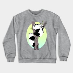 Pandas in a tree Crewneck Sweatshirt